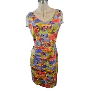 Coldwater Creek Size 6 Seaside Village Sheath Dress Midi Length